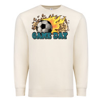 Sandshell Game day Soccer leopard flames fireball Premium Sweatshirt - HowdyJamesFarm