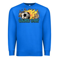 True Royal Game day Soccer leopard flames fireball Premium Sweatshirt - HowdyJamesFarm