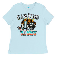 Baby Blue camping vibes Ladies Tee - CowhideDigitalArt