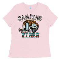 Bubblegum Pink camping vibes Ladies Tee - CowhideDigitalArt