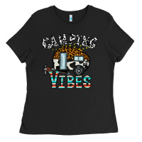 Black camping vibes Ladies Tee - CowhideDigitalArt