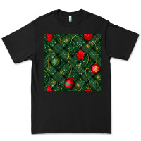 Black christmas ornaments seamless  pattern Premium Tee - BundleAndBundleShop