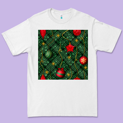 Christmas Ornaments Seamless  Pattern Premium Tee Designed By Bundleandbundleshop