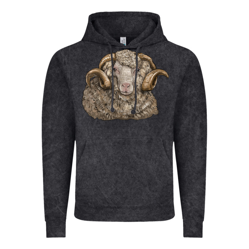 Merino Wool Sheep Head Vintage Hoodie by LillyAllenDesigns | Teevron