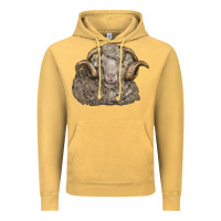 Vintage Mustard merino wool sheep head Vintage Hoodie - LillyAllenDesigns