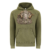 Vintage Olive merino wool sheep head Vintage Hoodie - LillyAllenDesigns