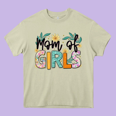 Mom Of Girls Heavy Core Tee Designed By Jahusdesignshop
