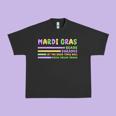 Mardi Gras Beads Urban Heavy Tee Designed By Maliassmallbusiness