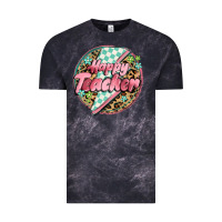 Cloud Black happy teacher lighting bolt Vintage Tee - MaliasSmallBusiness