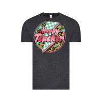 Vintage Black happy teacher lighting bolt Vintage Tee - MaliasSmallBusiness
