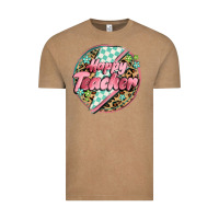 Vintage Coffee happy teacher lighting bolt Vintage Tee - MaliasSmallBusiness