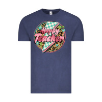 Vintage Denim happy teacher lighting bolt Vintage Tee - MaliasSmallBusiness