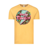Vintage Mustard happy teacher lighting bolt Vintage Tee - MaliasSmallBusiness