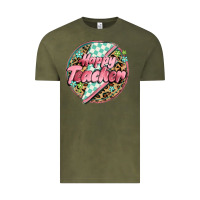 Happy Teacher Lighting Bolt Vintage Tee | Teevron