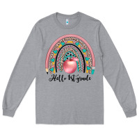 Heather Grey hello 1 st grade Long Sleeve Tee - JahusDesignShop