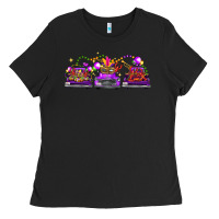 Black Mardi gras farm trucks Ladies Tee - FaDigitalArtStudio