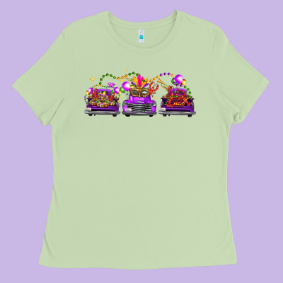Mardi Gras Farm Trucks Ladies Tee Designed By Fadigitalartstudio