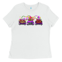 White Mardi gras farm trucks Ladies Tee - FaDigitalArtStudio