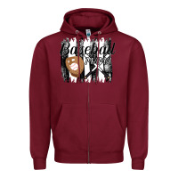 Burgundy Baseball Mama Zipper Hoodie - Bettercallsaul
