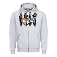 Heather Grey Baseball Mama Zipper Hoodie - Bettercallsaul