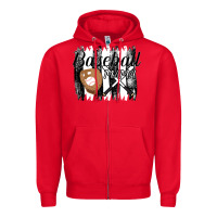 Red Baseball Mama Zipper Hoodie - Bettercallsaul