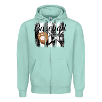 Seafoam Baseball Mama Zipper Hoodie - Bettercallsaul