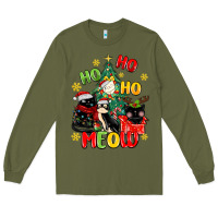 Army Green ho ho ho meow Long Sleeve Tee - MaliasSmallBusiness