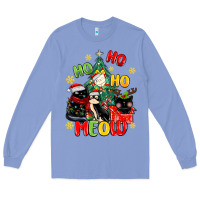 Colony Blue ho ho ho meow Long Sleeve Tee - MaliasSmallBusiness