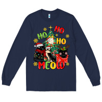 Navy ho ho ho meow Long Sleeve Tee - MaliasSmallBusiness