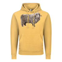 Vintage Mustard rambouillet sheep Vintage Hoodie - LillyAllenDesigns