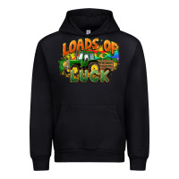 Black Loads of luck with tractor St. Patricks Day Urban Hoodie - FaDigitalArtStudio