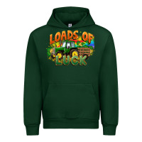 Forest Green Loads of luck with tractor St. Patricks Day Urban Hoodie - FaDigitalArtStudio