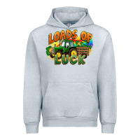 Heather Grey Loads of luck with tractor St. Patricks Day Urban Hoodie - FaDigitalArtStudio