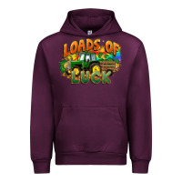 Mauve Wine Loads of luck with tractor St. Patricks Day Urban Hoodie - FaDigitalArtStudio