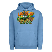 Pigment Pebble Blue Loads of luck with tractor St. Patricks Day Urban Hoodie - FaDigitalArtStudio