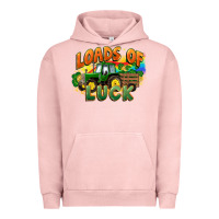 Pigment Salmon Loads of luck with tractor St. Patricks Day Urban Hoodie - FaDigitalArtStudio