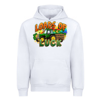 White Loads of luck with tractor St. Patricks Day Urban Hoodie - FaDigitalArtStudio