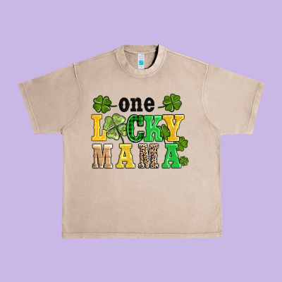 One Lucky Mama Urban Heavy Tee Designed By Adodesignshop