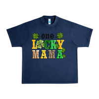 Navy one lucky mama Urban Heavy Tee - AdoDesignShop