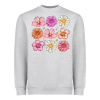 Heather Grey flowers Heavyweight Sweatshirt - MaliasSmallBusiness