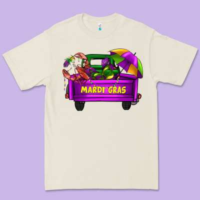 Mardi Grass Umbrella With Truck Premium Tee Designed By Adodesignshop