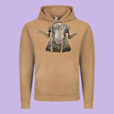 Rambouillet Sheep Head Vintage Hoodie Designed By Lillyallendesigns