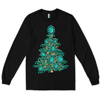 Black christmas tree with gemstones Long Sleeve Tee - MaliasSmallBusiness