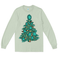 Matcha christmas tree with gemstones Long Sleeve Tee - MaliasSmallBusiness