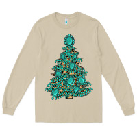 Mushroom christmas tree with gemstones Long Sleeve Tee - MaliasSmallBusiness