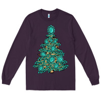 Plum christmas tree with gemstones Long Sleeve Tee - MaliasSmallBusiness
