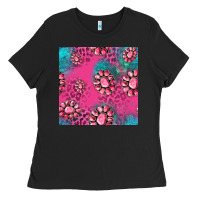 Black pink turquoise gemstoes seamless pattern Ladies Tee - HRA Design Shop