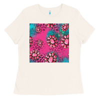 Bone pink turquoise gemstoes seamless pattern Ladies Tee - HRA Design Shop