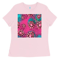 Bubblegum Pink pink turquoise gemstoes seamless pattern Ladies Tee - HRA Design Shop