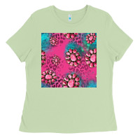Matcha pink turquoise gemstoes seamless pattern Ladies Tee - HRA Design Shop